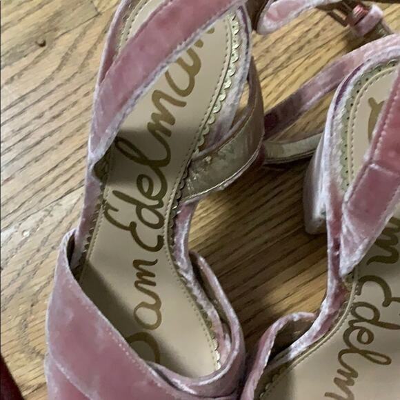 SAM ELDERMAN VELOUR‎ OPEN TOE SANDALS SIZE 7 - Picture 4 of 6